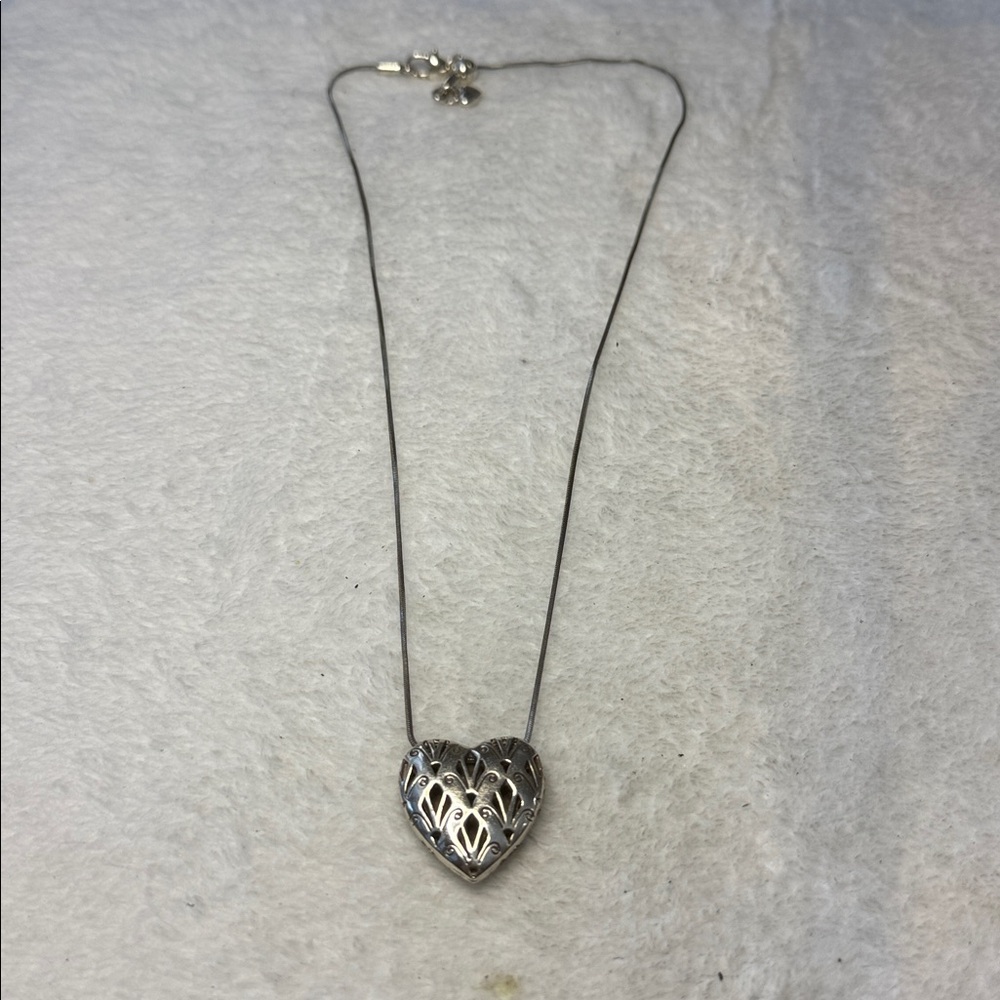 Vintage Brighton Silver Heart Pendant Necklace